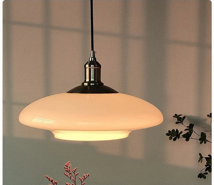 Bauhaus Pendant Light French Luxury Cream Wind Restaurant Ceiling Lamp Living Room Bedroom Balcony Study LED Glass Chandelier