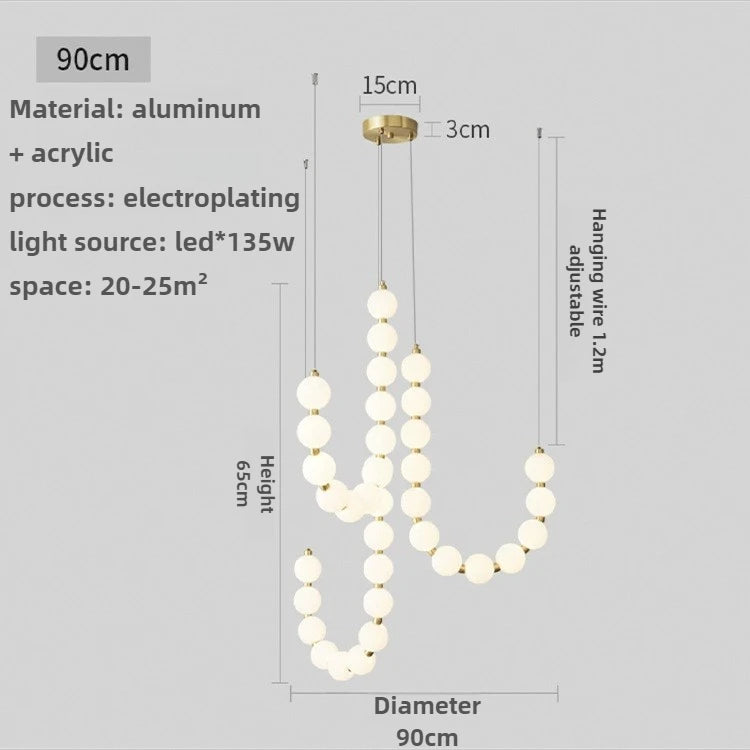 Magic Bean Pearl Necklace Pendant Lamp Nordic Modern Living Room Restaurant Duplex Staircase Apartment Acrylic LED Chandelier