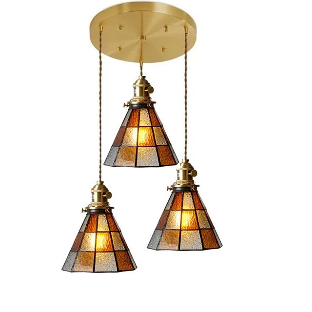 Nordic Retro Lattice Pendant Lights Japanese Home Decor Lighting Hanglamp Pendente Simple Bedroom Bedside Pendant Hanging Lamps