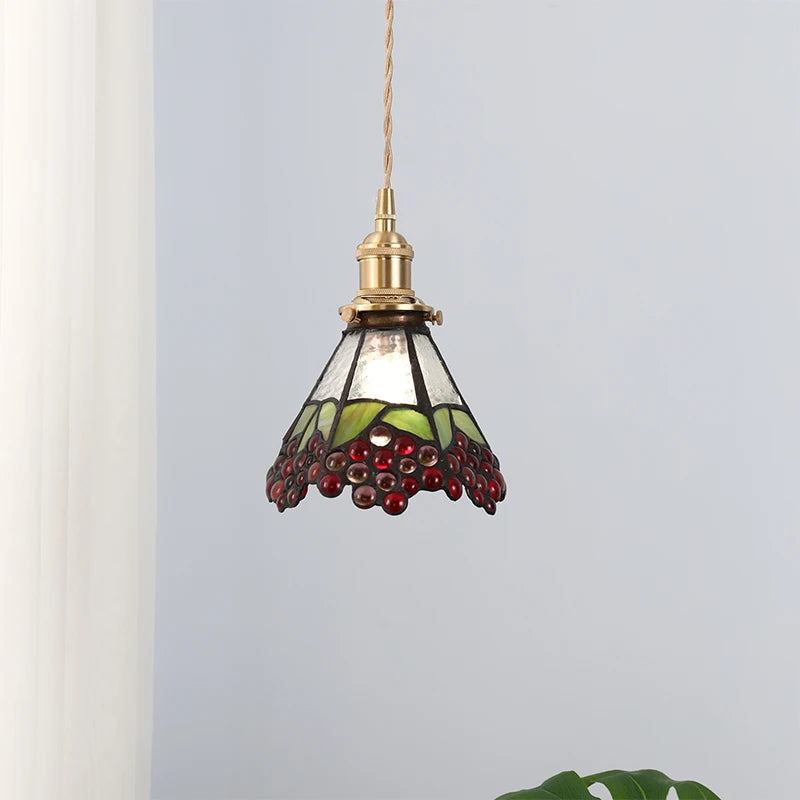 Nordic Retro Lattice Pendant Lights Japanese Home Decor Lighting Hanglamp Pendente Simple Bedroom Bedside Pendant Hanging Lamps