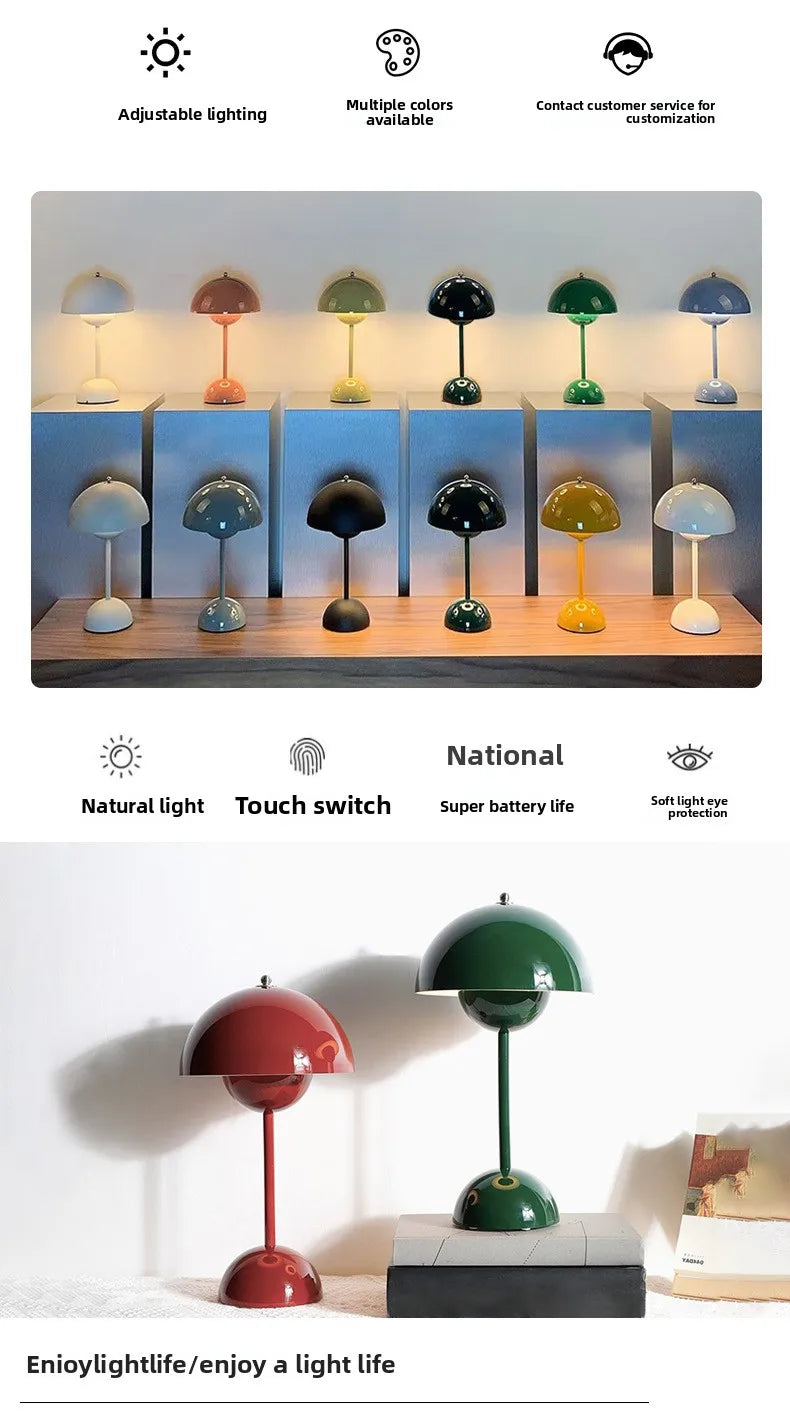 Danish Flower Bud Desk Lamp Nordic Modern Minimalist Bedroom Bedside Study Living Room Decoration LED Reading Table Light