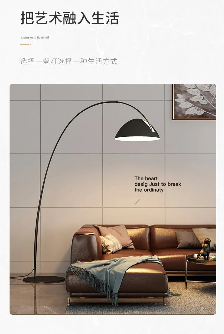 Italian Floor Lamp Modern Minimalist Designer Study Bedroom Parlour Sofa Atmosphere Nordic Creative High-end LED Fishing Light