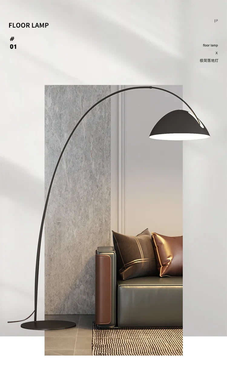 Italian Floor Lamp Modern Minimalist Designer Study Bedroom Parlour Sofa Atmosphere Nordic Creative High-end LED Fishing Light