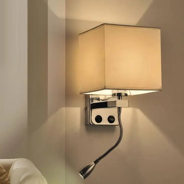 Simple Modern LED Wall Lamps Fixture Creative Living Room Bedroom Bedside Lighting Fixture Stair Corridor Wooden Bracket Light