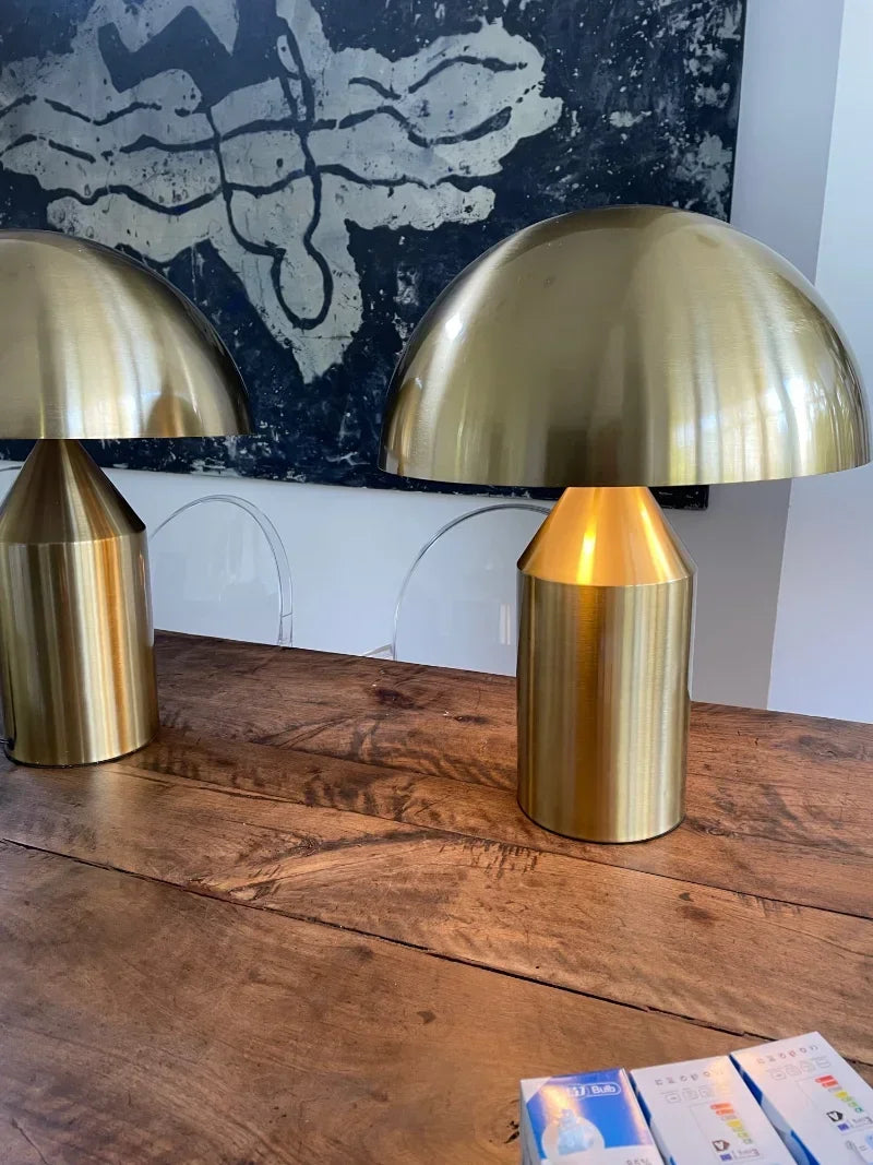 Italy Mushroom Table Lamp Gold/black/white Metal Desk Light Desk Living Dining Room Bedroom Bedside Decoration Standing Lamps G9