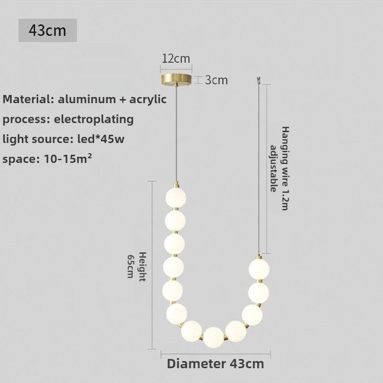 Magic Bean Pearl Necklace Pendant Lamp Nordic Modern Living Room Restaurant Duplex Staircase Apartment Acrylic LED Chandelier