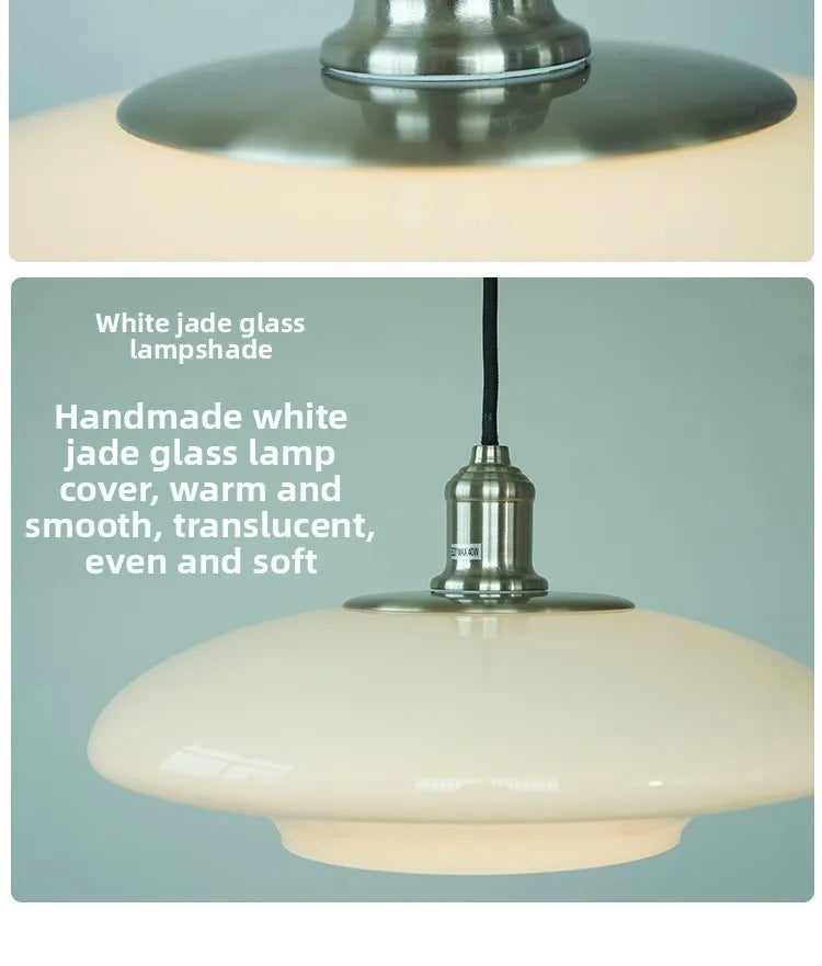 Bauhaus Pendant Light French Luxury Cream Wind Restaurant Ceiling Lamp Living Room Bedroom Balcony Study LED Glass Chandelier