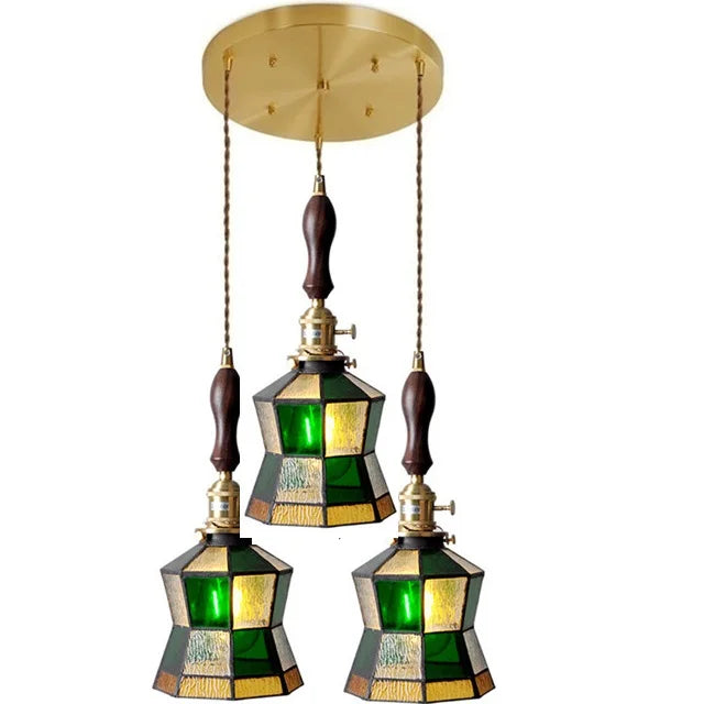 Nordic Retro Lattice Pendant Lights Japanese Home Decor Lighting Hanglamp Pendente Simple Bedroom Bedside Pendant Hanging Lamps