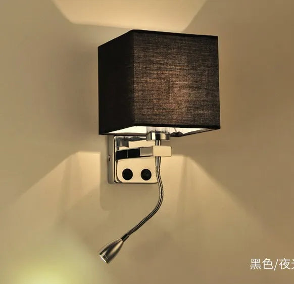 Simple Modern LED Wall Lamps Fixture Creative Living Room Bedroom Bedside Lighting Fixture Stair Corridor Wooden Bracket Light