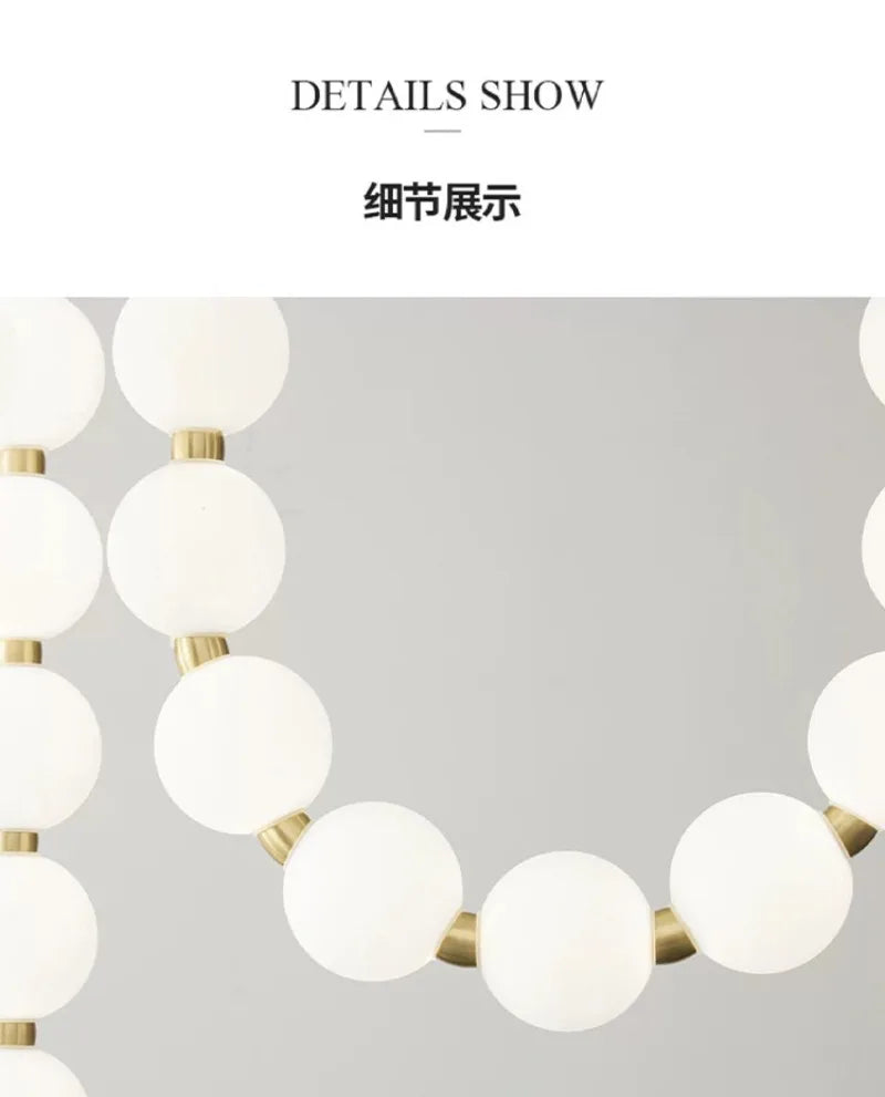 Magic Bean Pearl Necklace Pendant Lamp Nordic Modern Living Room Restaurant Duplex Staircase Apartment Acrylic LED Chandelier