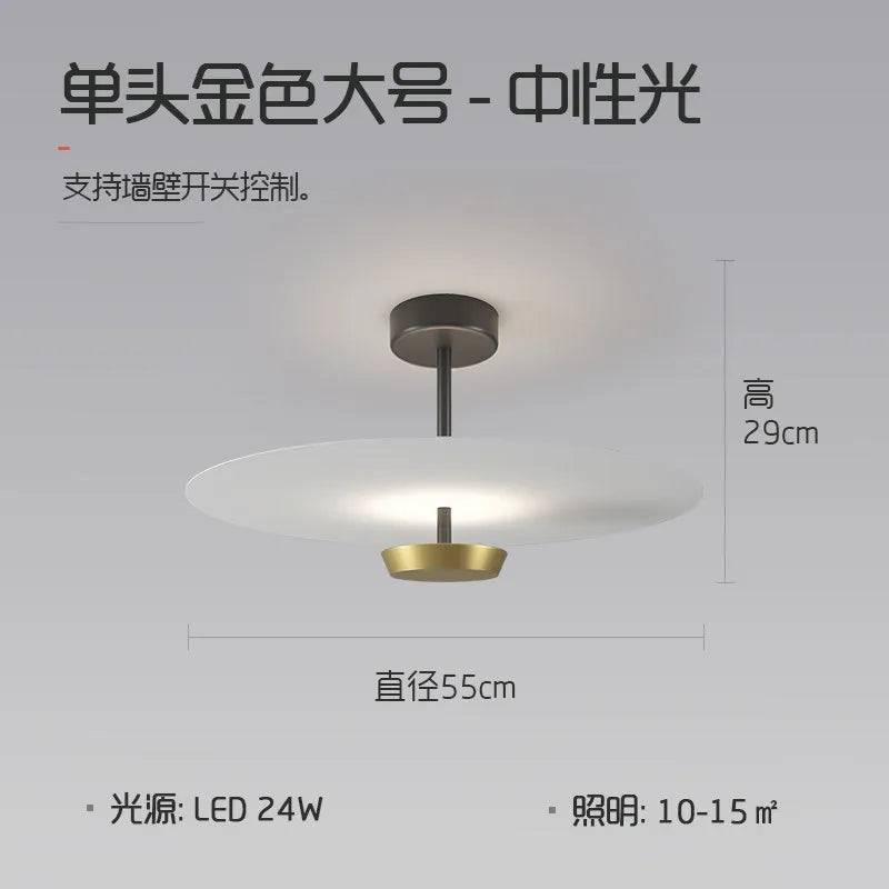 Nordic Designer LED Ceiling Lamps Gold Minimalist Living Room Bedroom Lighting Modern Kitchen Restaurant Decor Ceiling Pendant