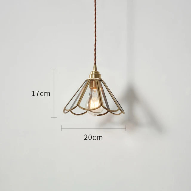 Nordic Retro Lattice Pendant Lights Japanese Home Decor Lighting Hanglamp Pendente Simple Bedroom Bedside Pendant Hanging Lamps