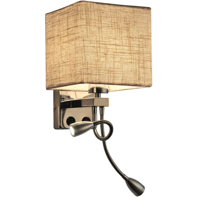 Simple Modern LED Wall Lamps Fixture Creative Living Room Bedroom Bedside Lighting Fixture Stair Corridor Wooden Bracket Light