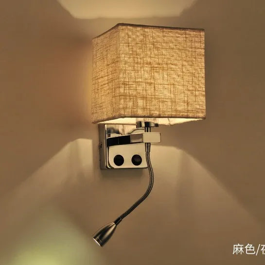 Simple Modern LED Wall Lamps Fixture Creative Living Room Bedroom Bedside Lighting Fixture Stair Corridor Wooden Bracket Light