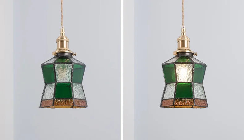 Nordic Retro Lattice Pendant Lights Japanese Home Decor Lighting Hanglamp Pendente Simple Bedroom Bedside Pendant Hanging Lamps