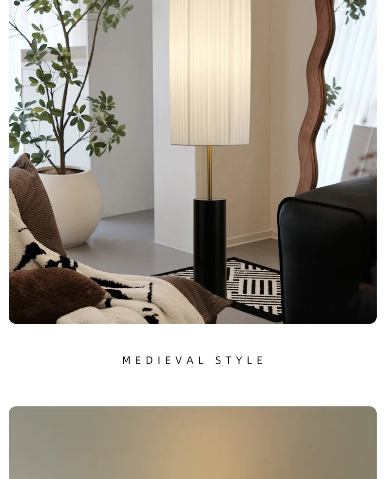 Wabi Sabi Zen Style Floor Lamp Bedroom Living Room Standard Light High End Feeling Homestay Decoration LED Upright Desk Lamps