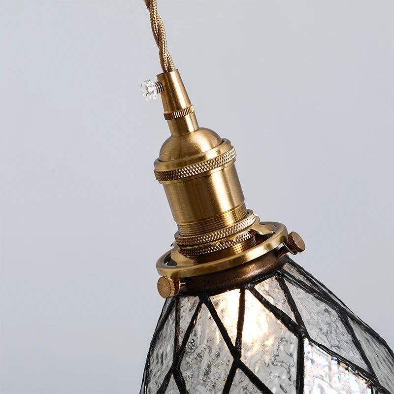 Nordic Retro Lattice Pendant Lights Japanese Home Decor Lighting Hanglamp Pendente Simple Bedroom Bedside Pendant Hanging Lamps